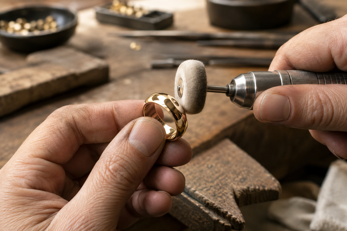 Realistic jewellery polishing and finishing image
