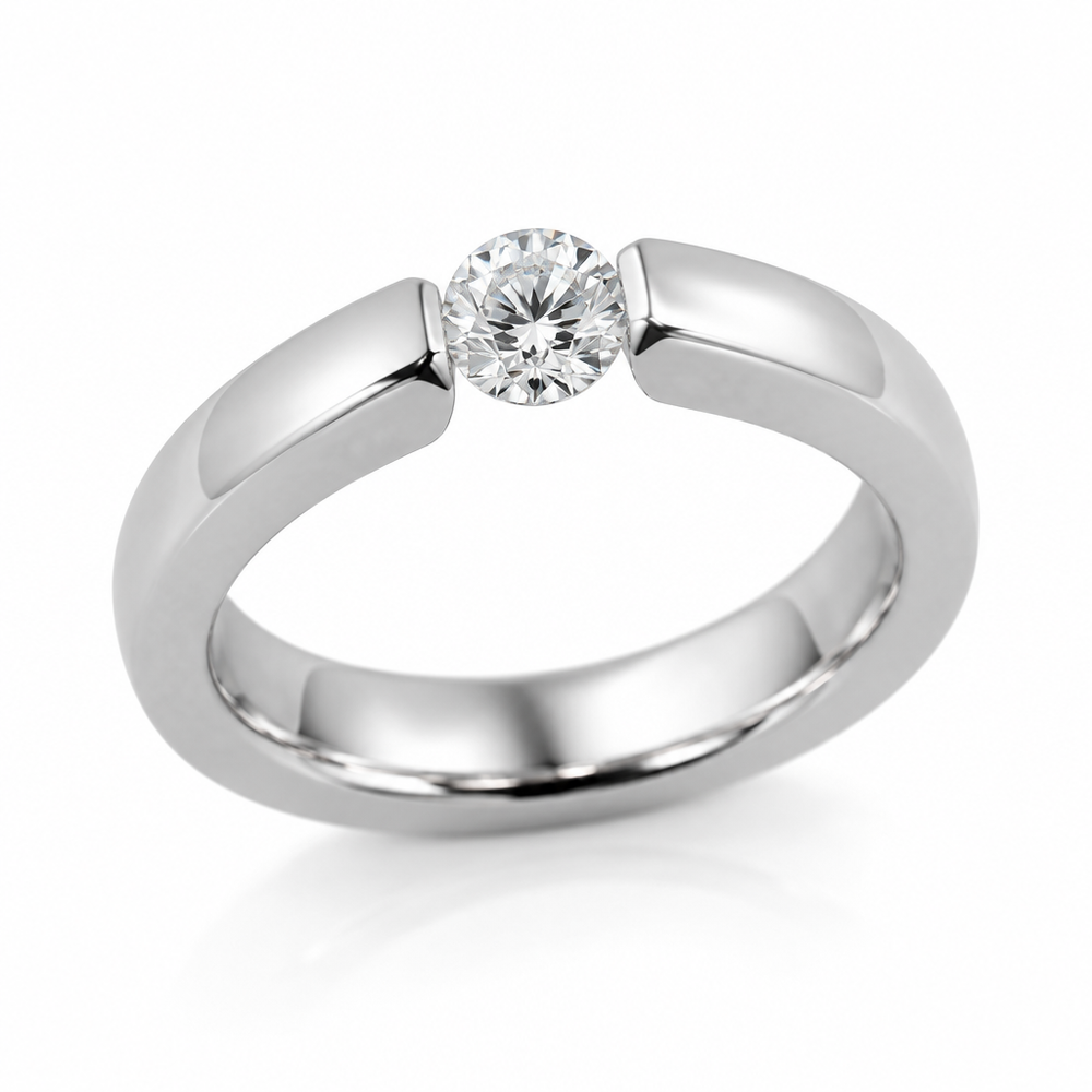 Tension Set Diamond Ring